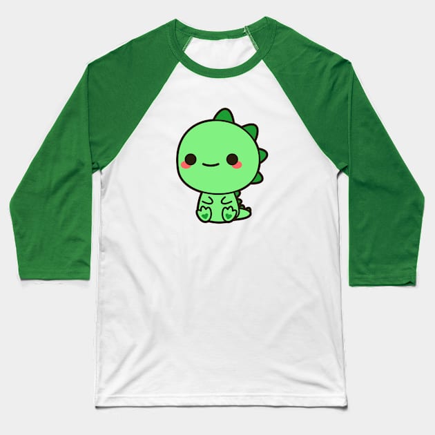 Kawaii Dinosaur Baseball T-Shirt by peppermintpopuk